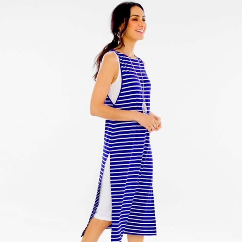 Chico’s Striped Double Layer Dress Chico's size 0 = 4/6